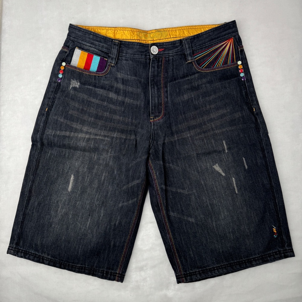 Vintage Coogi Denim Shorts 38 Eagle Embroidered Pockets Jorts y2k Hip Hop 90s